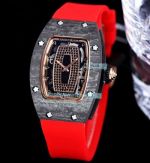 Swiss Replica Richard Mille RM007-01 Rose Gold Diamonds Carbon Bezel Ladies Watch